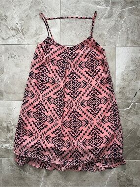 City Triangles Pink and Navy Geometric Cami